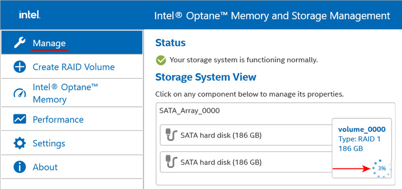 Технология Intel Rapid Storage