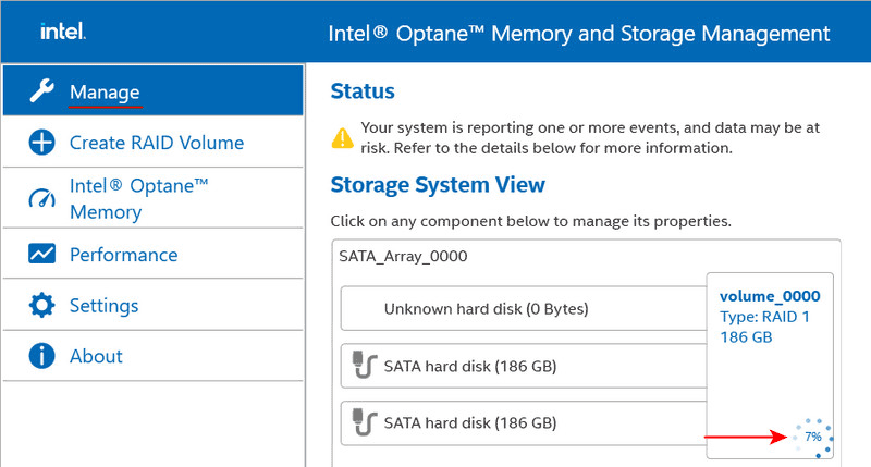 Технология Intel Rapid Storage