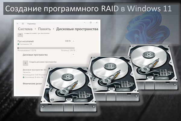 Создание программного RAID в Windows 11