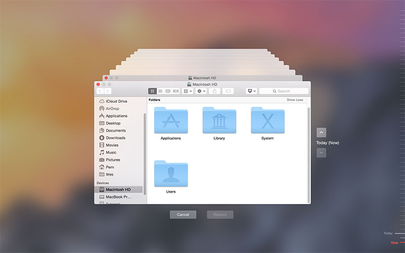 Recover deleted files using Time Machine