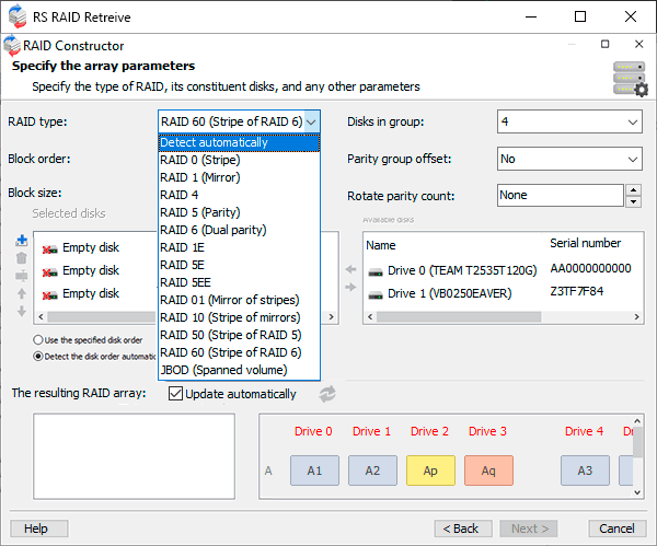 rs raid retrieve constructor