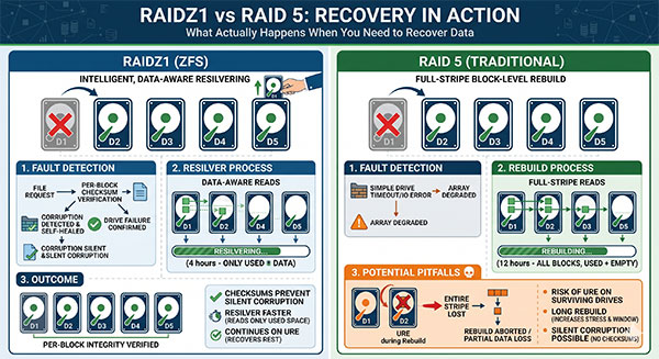 RAIDZ1 или RAID 5: что на самом деле происходит при восстановлении данных