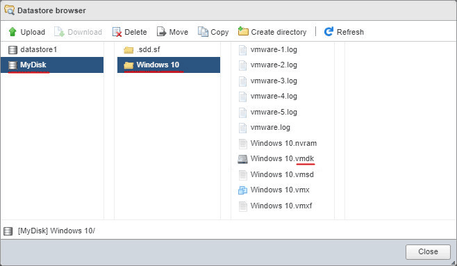 Где VMWare vSphere ESXi хранит файлы машин