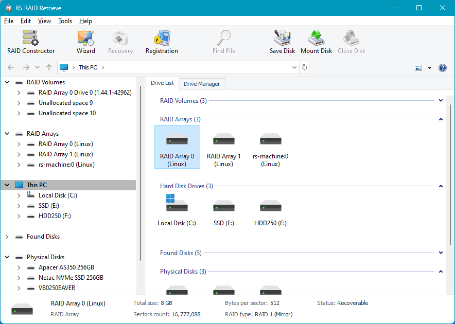 О программе RS Raid Retrieve