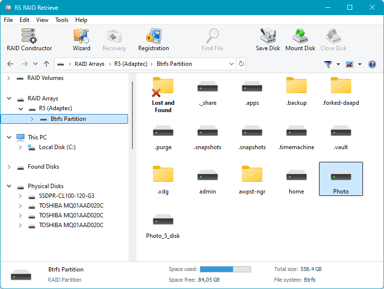 RS RAID Retrieve - Предварительный просмотр восстанавливаемых файлов